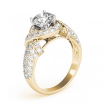 Diamond Twisted Engagement Ring Setting 18k Yellow Gold (0.58ct)