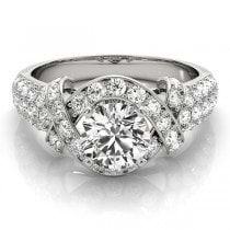 Diamond Twisted Engagement Ring Setting Palladium (0.58ct)