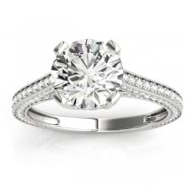 Diamond Accented Engagement Ring 14k White Gold (0.87ct)