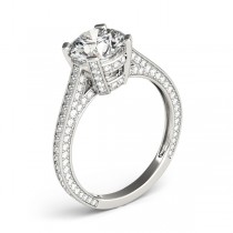 Diamond Accented Engagement Ring 14k White Gold (0.87ct)