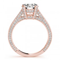 Diamond  Accented Engagement Ring 18k Rose Gold (0.87ct)