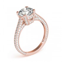 Diamond  Accented Engagement Ring 18k Rose Gold (0.87ct)