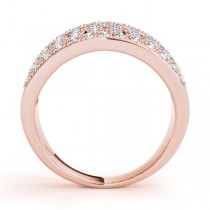 Elegant Wide Floral Diamond Ring Band 14K Rose Gold (0.63ct)