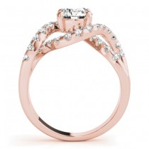 Diamond Twisted Band Engagement Ring Setting 14K Rose Gold (0.98ct)