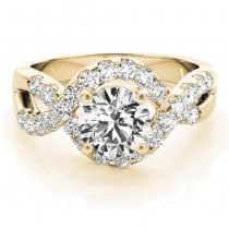 Diamond Twisted Band Engagement Ring Setting 14K Yellow Gold (0.98ct)