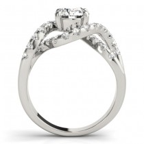 Diamond Twisted Band Engagement Ring Setting Platinum (0.98ct)