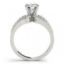 Diamond Triple Row Engagement Ring Setting 14k White Gold (0.52ct)