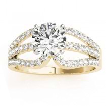 Diamond Triple Row Engagement Ring Setting 14k Yellow Gold (0.52ct)
