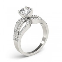 Diamond Triple Row Engagement Ring Setting 18k White Gold (0.52ct)