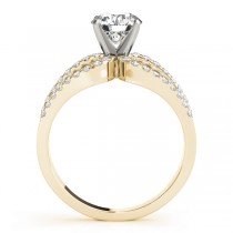 Diamond Triple Row Engagement Ring Setting 18k Yellow Gold (0.52ct)