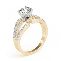 Diamond Triple Row Engagement Ring Setting 18k Yellow Gold (0.52ct)