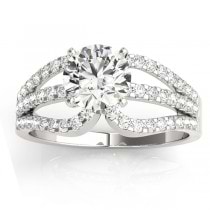 Diamond Triple Row Engagement Ring Setting Palladium (0.52ct)