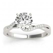 Diamond Bypass Engagement Ring 14k White Gold (0.09ct)