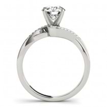 Diamond Bypass Engagement Ring 14k White Gold (0.09ct)