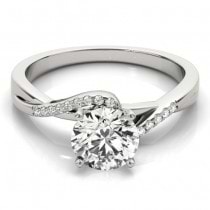 Diamond Bypass Engagement Ring Platinum (0.09ct)