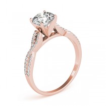 Diamond Accented Twisted Band Engagement Ring 18k Rose Gold (1.50ct)
