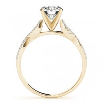Diamond Accented Twisted Band Engagement Ring 18k Yellow Gold (1.50ct)