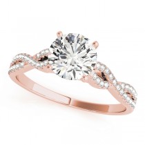 Diamond Accented Twisted Band Engagement Ring 14k Rose Gold (0.75ct)