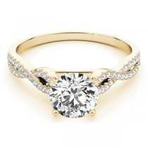 Diamond Accented Twisted Band Engagement Ring 14k Yellow Gold (0.75ct)