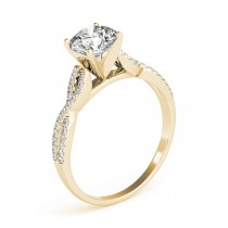 Diamond Accented Twisted Band Engagement Ring 14k Yellow Gold (0.75ct)