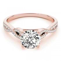 Diamond Twist Engagement Ring Setting 14k Rose Gold (0.22ct)