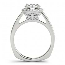 Diamond Halo Butterfly Engagement Ring 14K White Gold (0.26ct)