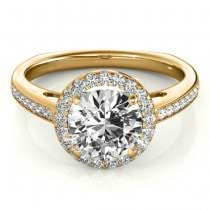 Diamond Halo Butterfly Engagement Ring 14K Yellow Gold (0.26ct)