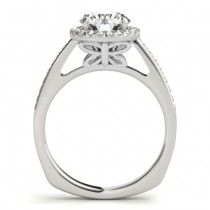 Diamond Halo Butterfly Engagement Ring 18K White Gold (0.26ct)