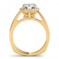 Diamond Halo Butterfly Engagement Ring 18K Yellow Gold (0.26ct)