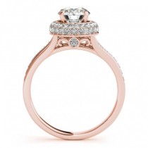 Diamond Split Shank Halo Engagement Ring 18k Rose Gold (0.45ct)