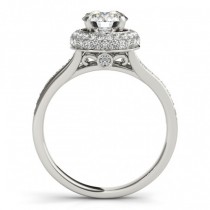 Diamond Split Shank Halo Engagement Ring 18k White Gold (0.45ct)