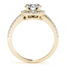 Diamond Accented Halo Engagement Ring Setting 18K Yellow Gold (0.33ct)
