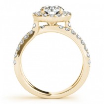 Diamond Split Shank Halo Engagement Ring Setting 18k Yellow Gold (0.66ct)