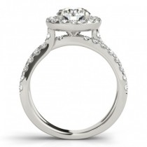 Diamond Split Shank Halo Engagement Ring Setting Palladium (0.66ct)