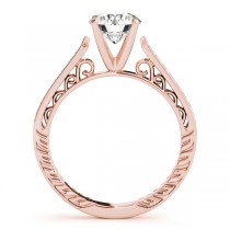Diamond Antique Style Engagement Ring Setting 14k Rose Gold (0.10ct)