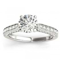 Diamond Sidestone Accented Engagement Ring 14k White Gold (0.50ct)
