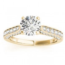 Diamond Sidestone Accented Engagement Ring 14k Yellow Gold (0.50ct)