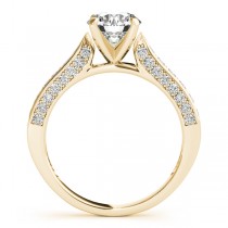 Diamond Sidestone Accented Engagement Ring 14k Yellow Gold (0.50ct)
