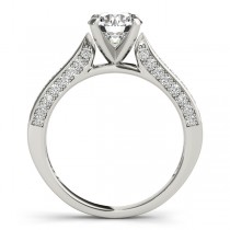 Diamond Sidestone Accented Engagement Ring Palladium (0.50ct)