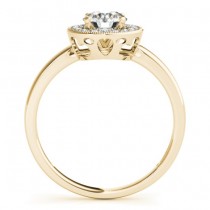 Diamond Accented Halo Engagement Ring Setting 14k Yellow Gold (0.10ct)