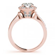 Diamond Star Engagement Ring with Accents in 14k Rose Gold 1.40ct