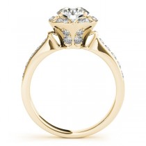 Diamond Star Engagement Ring with Accents in 14k Yellow Gold 1.40ct