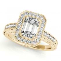 Antique Emerald Cut Diamond Engagement Ring 14k Yellow Gold (1.80ct)