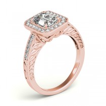 Antique Emerald Cut Diamond Engagement Ring 18k Rose Gold (1.80ct)