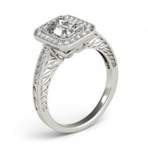 Antique Emerald Cut Diamond Engagement Ring Platinum (1.80ct)