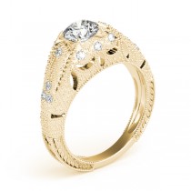 Art Nouveau Diamond Antique Engagement Ring 14k Yellow Gold (0.90ct)