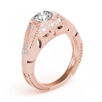 Art Nouveau Diamond Antique Engagement Ring 18k Rose Gold (0.90ct)