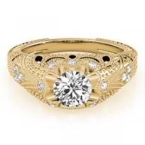 Art Nouveau Diamond Antique Engagement Ring 18k Yellow Gold (0.90ct)
