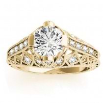 Diamond Antique Style Engagement Ring Setting 14K Yellow Gold (0.20ct)