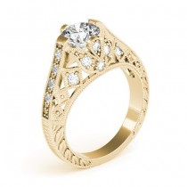 Diamond Antique Style Engagement Ring Setting 14K Yellow Gold (0.20ct)